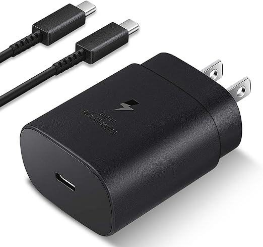 Cargador Tipo C de 25w para Samsung, Samsung Cargador Rápido USB C con Cable de 6.56 pies para Samsung Galaxy S23/S23 Ultra/S23+/S22/S22 Ultra/S22+/S21/S21+/S21 Ultra/S20/S20+/Note10/Note10+ (2M)