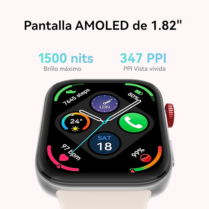 HUAWEI WATCH FIT 3, Pantalla AMOLED de 1.82", Diseño Ultradelgado, Monitoreo Integral del Ejercicio, Gestión Integral de la Salud, Batería de 10 Días, Compatible con iOS y Android