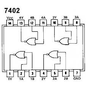 Compuerta lógica 74LS02 NOR